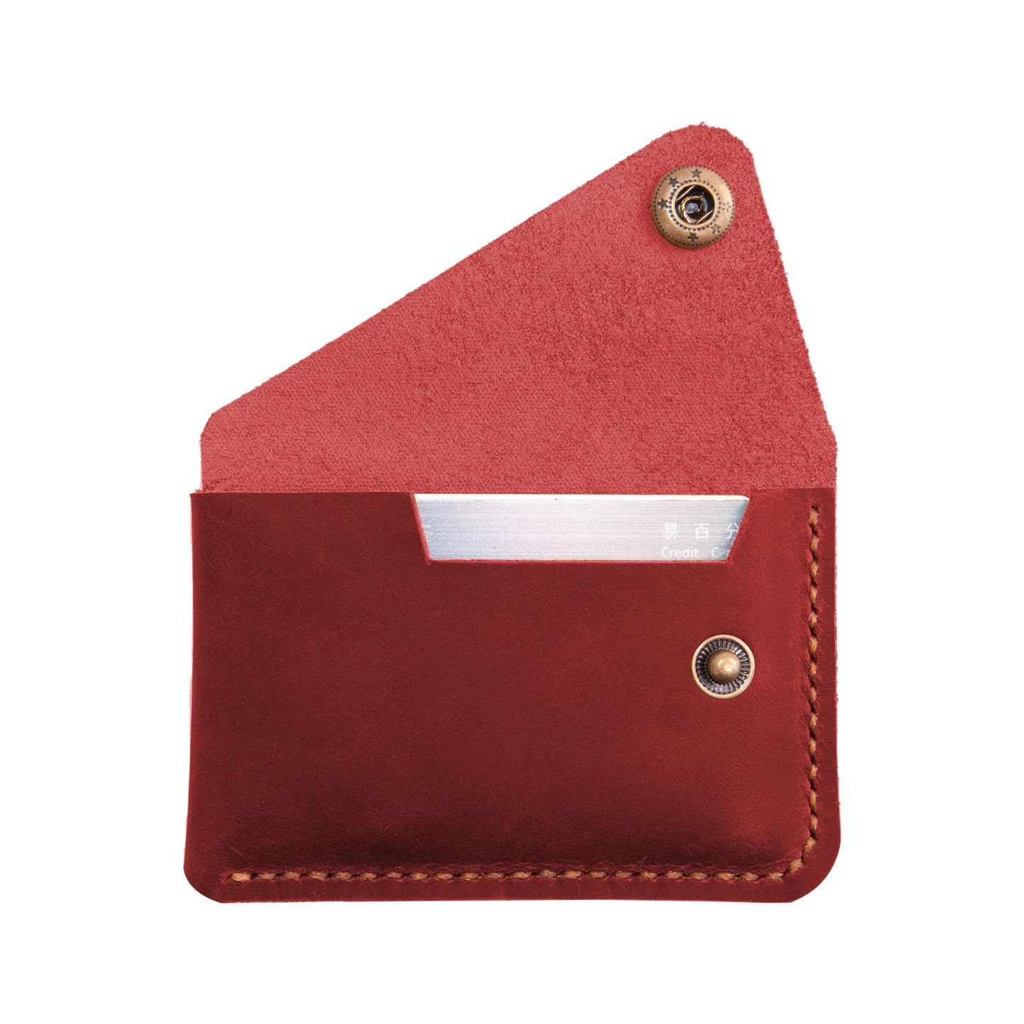 Turbosnail Leather Card Holder, Credit Card Wallet, Front Pocket Wallet, Slim Wallet, Cardholder Wallet, Credit Card Holder, Minimalist Wallet, Fathers Day Gift (Red)