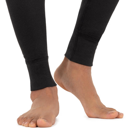 Fruit of The Loom Men's Recycled Premium Waffle Thermal Underwear Long Johns Bottom (1, 2, 3, and 4 Packs), Black/Greystone Heather 4 Pack, 2X