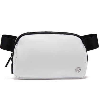 Pander Two Way Zipper Fanny Pack Nylon Everywhere Belt Bag for Women, Water Repellent Waist Packs, Crossbody Bags with Adjustable Strap (Black).