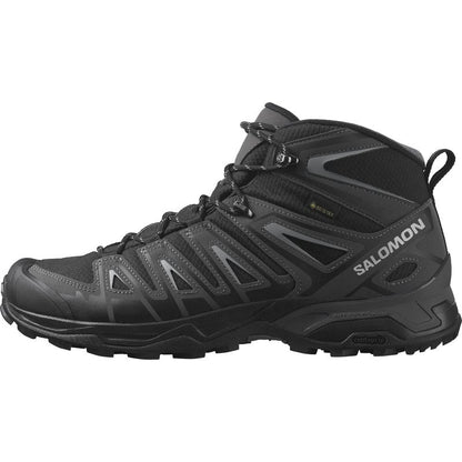 SALOMON X Ultra Pioneer Mid Gore-Tex Women's Outdoor Shoes, Waterproof, Secure foothold, and Stable & cushioned, Black Magnet Monument, 10.5 US