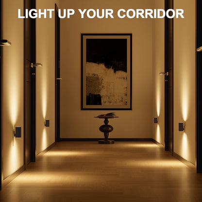 NIORSUN Night Lights Plug into Wall, Dimmable with 3 Color Modes & Auto On/Off Sensor, Ultra-Slim Nightlight for Hallway, Bathroom, Bedroom, Nursery, Kitchen (4 Pack, Black)