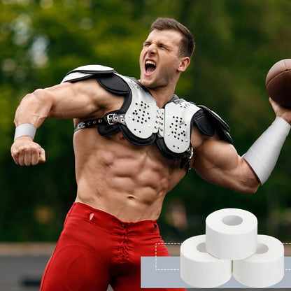 Hoolerry 12 Rolls 130 Yard 2 Inch Athletic Sports Tape White Pre Wrap Very Strong Easy Tear No Sticky Residue Tape for Fingers Ankles Wrist Injury Wrap, Bat Climbing Football Baseball Hockey Soccer