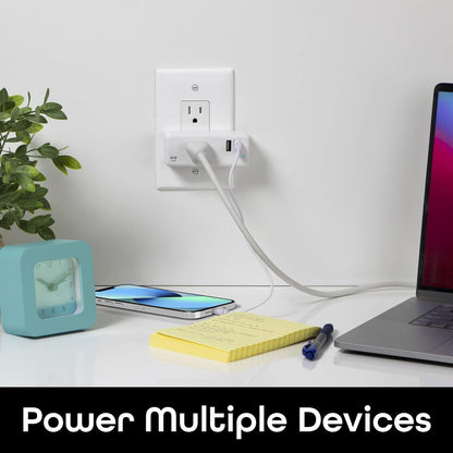 Geeni Switch + Charge Multi Port Smart Wi-Fi Plug with 2 USB Ports, Energy Saving Outlet with App Control, Compatible with Alexa and Google Home