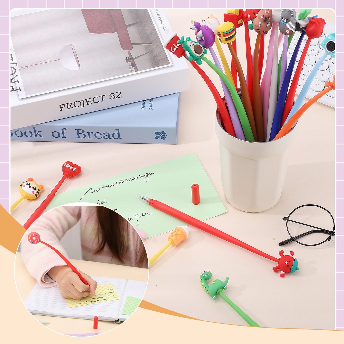 BESARME 30 PCS Fun Pens for Kids, Cute Pen End of Year Gifts for Students Prizes for Kids Classroom 8th Grade Graduation Gifts for Students Birthday Party Favors Goodie Stuffers
