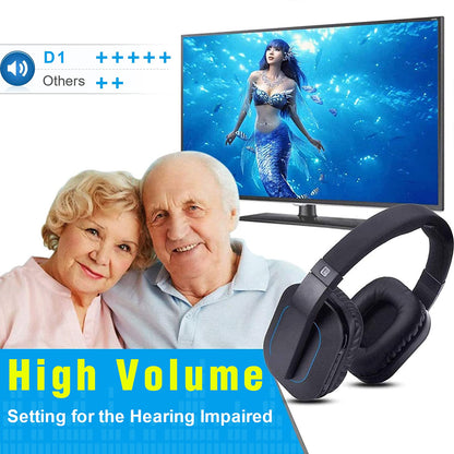 Wireless Headphones for Smart TV Watching with Transmitter Charging Dock, Digital Optical System, High Volume Headset Ideal for Seniors/Hearing Impaired, 100 Foot Wireless Range No Audio Delay