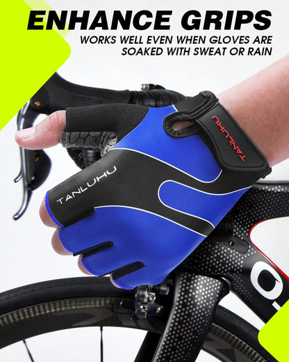 Tanluhu Cycling Gloves - Mountain Bike Half Finger Road Riding Gloves, Breathable, Shock-Absorbing, for Men and Women
