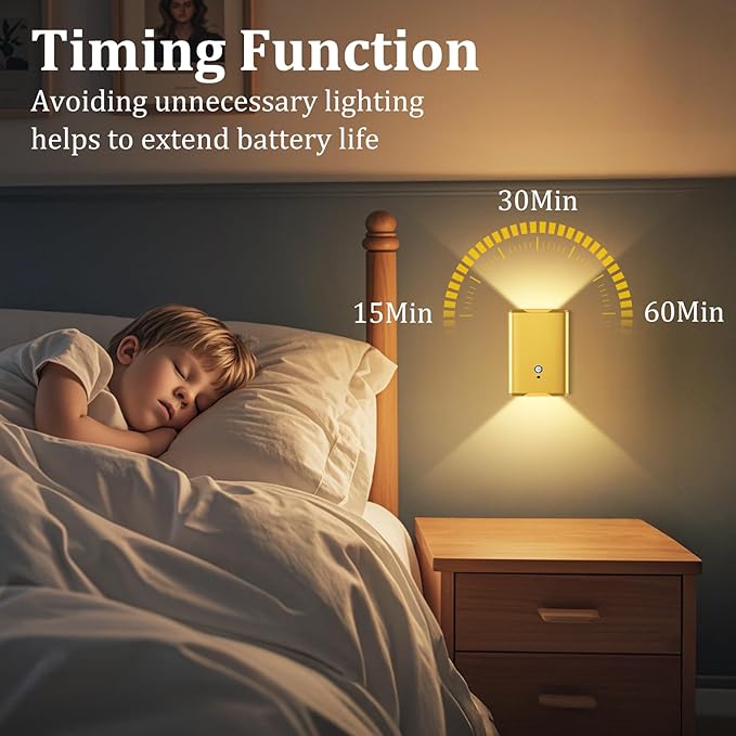 Battery Operated Wall Sconce Light: 5000mAh Rechargeable Motion Sensor Night Light 3 Colors Wireless Sconce Magnetic Closet Lights Motion Sensor Stair Light Indoor LED Wall Light for Bedroom Hallway