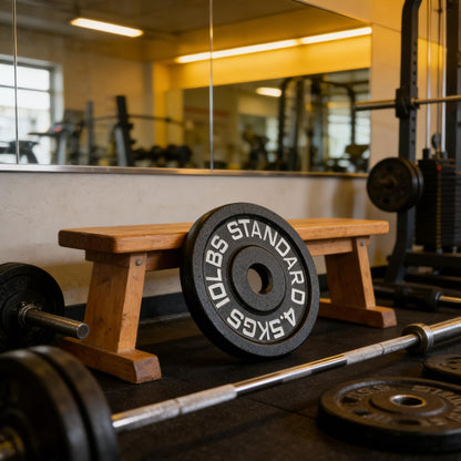 Cast Iron Olympic Weight Plates-Free Weights with 2-inch Hole & Anti-Rust Hammertone Finish - Bumper Plate Ideal for WeightLifting, Strength Training, Home Gym-Sold in Pairs - 10LB–45LB