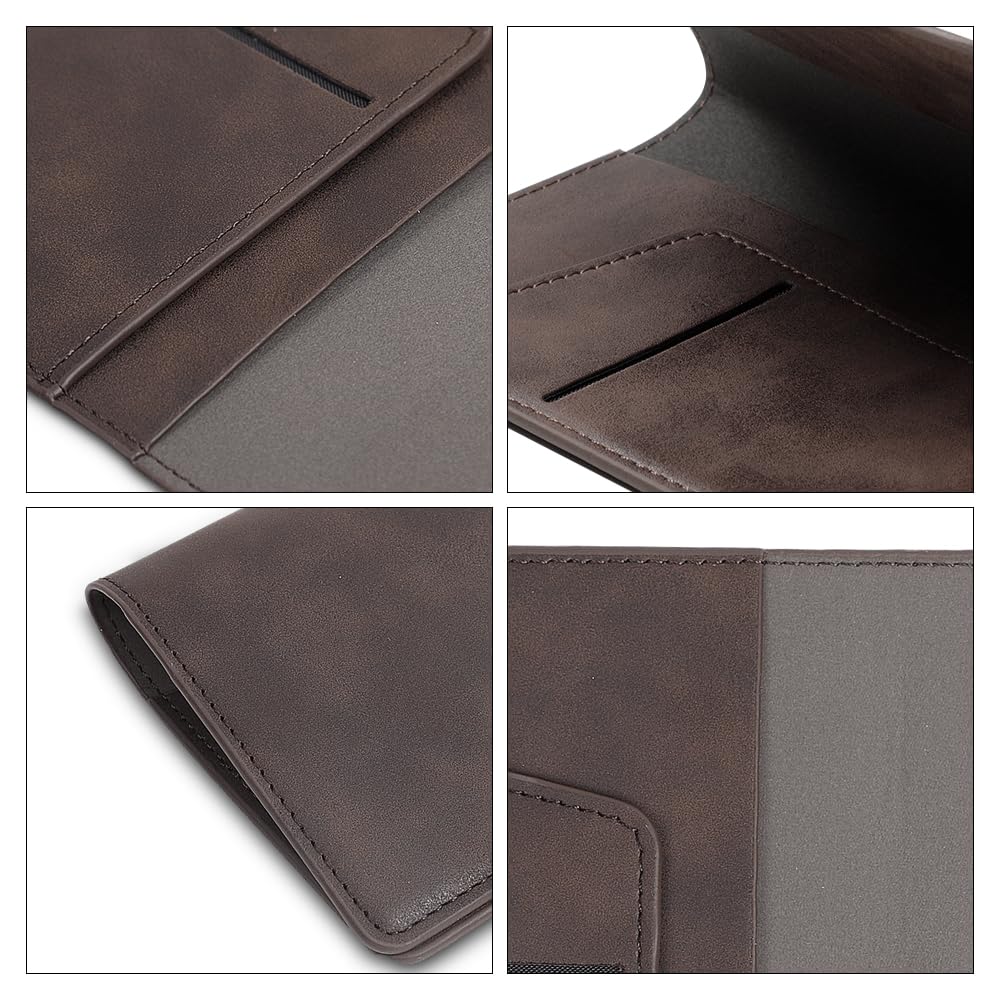 PYD Life 6 Pack Passport Holder Cover Leather Blanks 5.7" x 8.3" Brown for Glowforge Xtool Laser Engraving,Passport Case Travel Wallet for Silhouette Curio 2 Foil Transfer