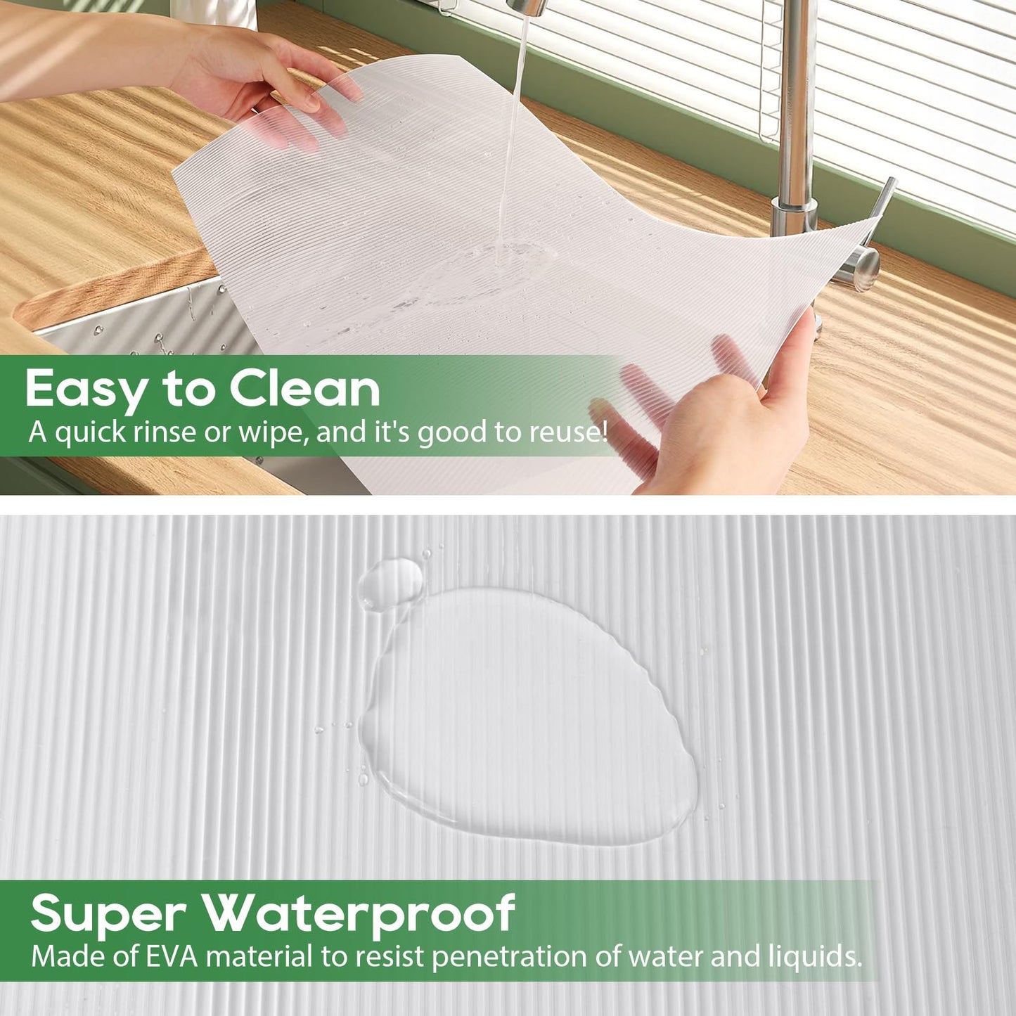 Anoak Cabinet Liner, Non Adhesive, Washable 16 Inch x 20 FT(240 Inch) Waterproof Durable Non-Slip Shelf Liner for Kitchen, Drawer, Refrigerator