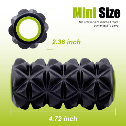 Back Roller Wheel - 5 Pack Yoga Foam Roller for Physical Therapy & Back Stretcher, Deep Tissue Massage for Pain Relief & Stretching | Green.