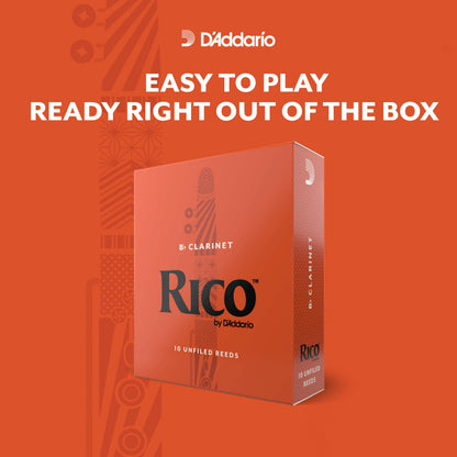 D’Addario Woodwinds, Rico Bb Clarinet Reeds, RCA1025, Strength 2.5, 10-pack