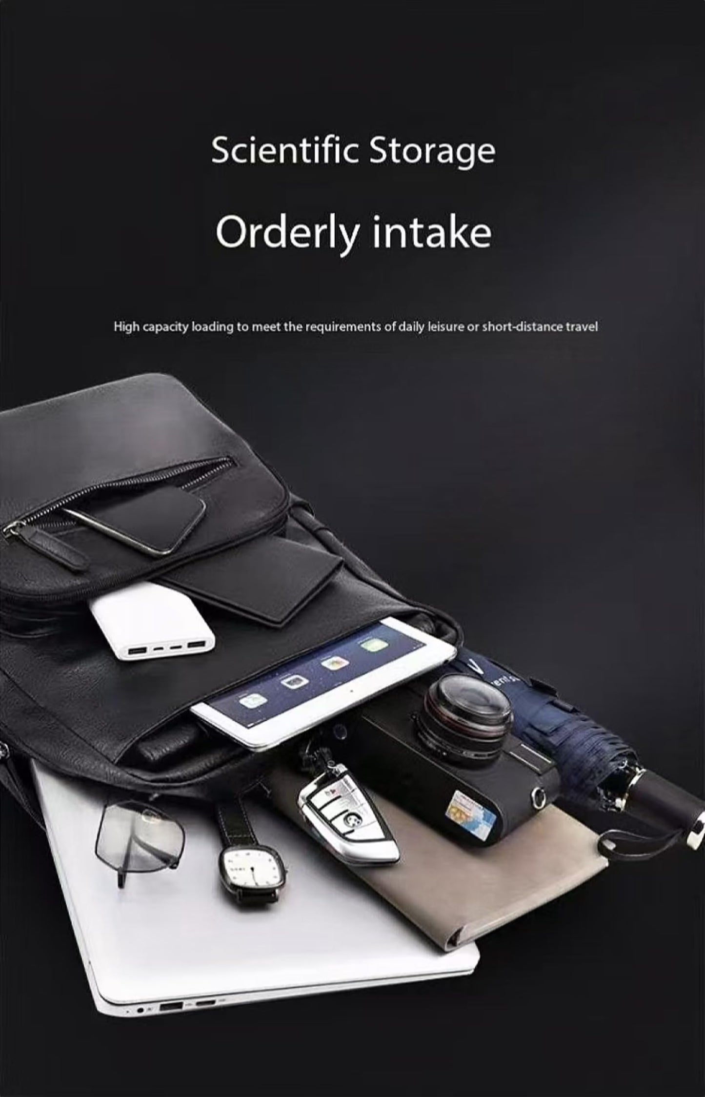 CYLYWJD Business Men and Women PU Leather Backpack 15.6inch Laptop Waterproof Backpack Travel Commuter Lightweight schoolbag (Brown backpack5,Large)