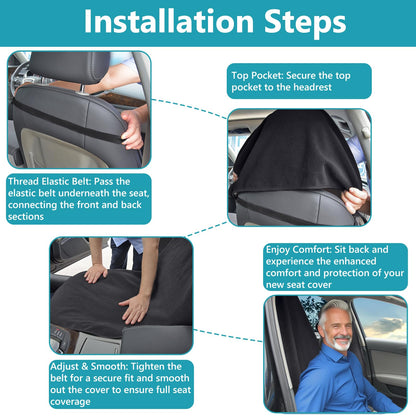 Teuaktty Car Seat Covers Universal Car Protective Front Seat Covers Washable Non-Slip Seat Protectors for Gym Workouts,Waterproof and Sweatproof Towel Seat Covers for Cars,Trucks, Jeeps (Black)