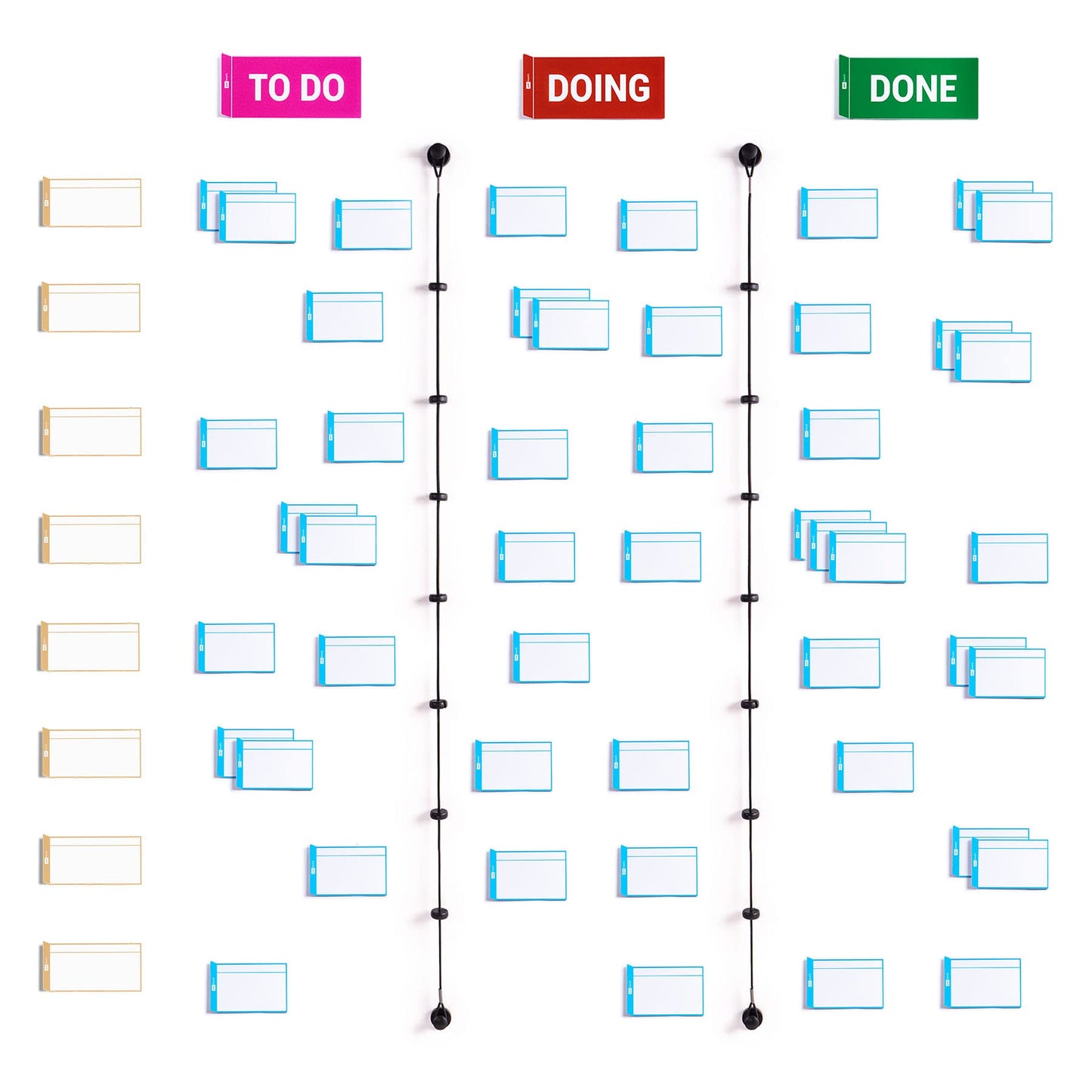 PATboard Scrum Board and Kanban Board - Basic Toolset Magnetic – Agile Magnetic Cards and Kanban & Scrum Tools – Reusable Magnets Scrum Board kit - for Office whiteboards and Metal Surfaces