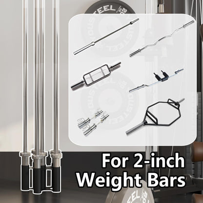 Barbell Rack Stand Vertical Olympic Bar Storage Rack 6 Bars Storage Rack for 2-inch Olympic Bars Dumbbell Handles Triceps Bars Curl Bars