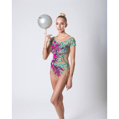 DRUNA Ball for Rhythmic Gymnastics with Glitter | Ideal for Training and Competition | Two Sizes (Silver, 15 cm)