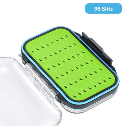 Gonex Fly Boxes for Fly Fishing Jig Boxes Two-Sided Waterproof Lightweight Fly Fishing Box Easy Grip Transparent Lid Fly Fishing Lures Box Sizes A+B+C, Green