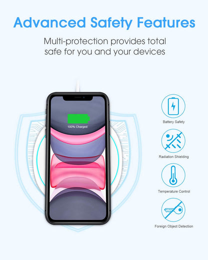 NANAMI Fast Wireless Charger [2 Pack] - Qi Certified Wireless Charging Pad for iPhone 17/17 Pro/17 Pro Max/16/15/14/13/13 Pro/12,10W for Samsung Galaxy S25/S25 Ultra/S24/S24 Ultra/S23/S22, New Airpods