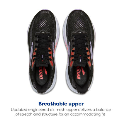 Brooks Women’s Ghost 17 Neutral Running Shoe - Black/Purple/Coral - 8.5 Medium