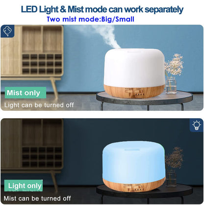 Oil Diffuser Humidifier 300ML,Electric Ultrasonic Air Aroma Diffusers Vaporizer,Scent Mist Defuser with Remote,Auto-Off,7led Color Changing Light for Large Bed Room,Home,Office