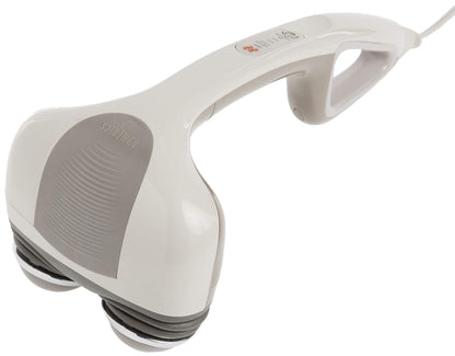 Homedics Percussion Action Massager with Heat | Adjustable Intensity, Dual Pivoting Heads | 2 Sets Interchangeable Nodes, Heated Muscle Kneading for Back, Shoulders, Feet, Legs, & Neck