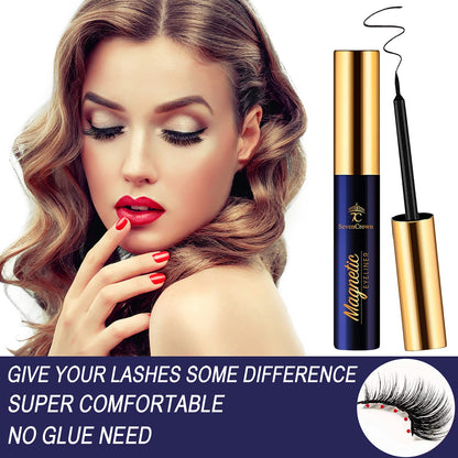 SevenCrown Magnetic Lashes with Eyeliner Kit - 10 Pairs 3D Medium Cat Eye Lashes - Upgraded Magnetic Liner Long Lasting,Natural Look - Reusable Magnetic Eyelashes Kit with Applicator, Easy to Apply