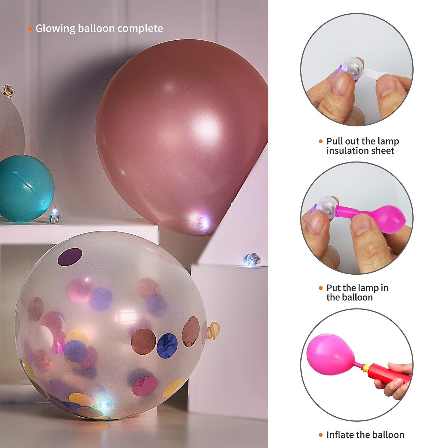 Aogist 100Pcs Balloon Lights with Hook,Long Standby Time,Waterproof Mini Light for Birthday Party Wedding Christmas Halloween Easter Decorative (Steady, Cool White)