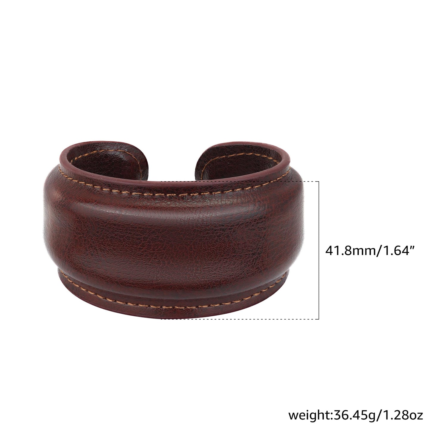 EVEYE 2026 Vintage Brown Leather Cuff Bracelet, Wide Leather Open Bangle, Retro Wristband Jewelry for Men Women