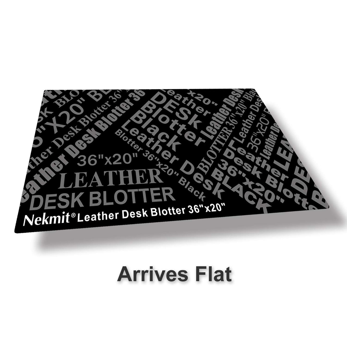 Nekmit Leather Desk Blotter Pad 36 x 20 Inches, Flat, Non-Slip, Waterproof, Black
