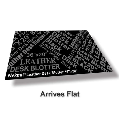 Nekmit Leather Desk Blotter Pad 36 x 20 Inches, Flat, Non-Slip, Waterproof, Black