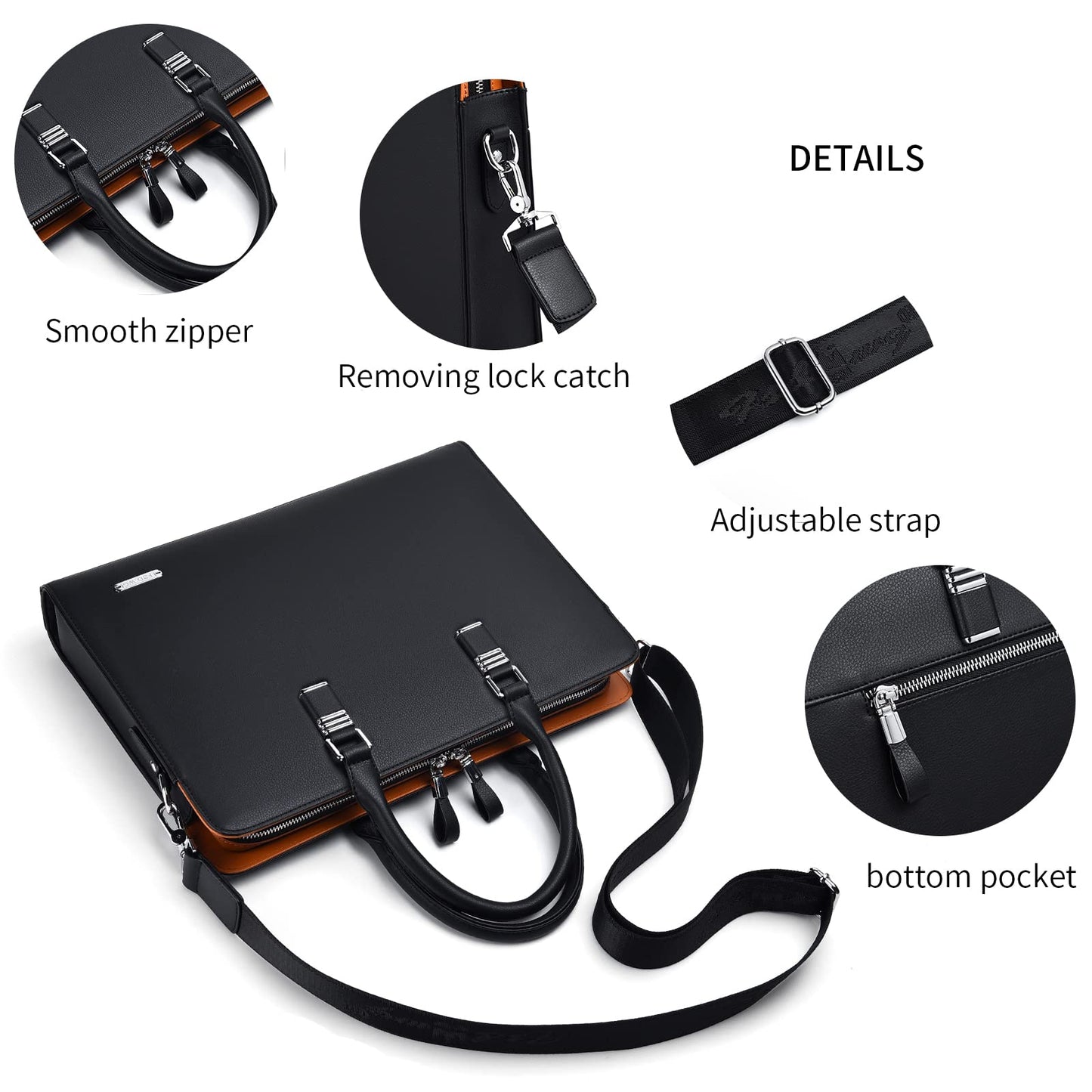 FSD.WG]Business Bag Leather Briefcase Shoulder Laptop Business Bag for Men
