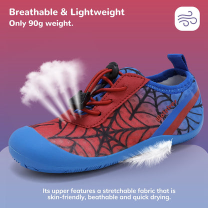 WateLves Wide Toddler Water Shoes Kids Barefoot Athletic Sneakers Girls Boys Quick Dry Aqua Socks for Beach Hiking Swim Kayak Sport Accessories, Camping Essentials (Red Blue, 32)