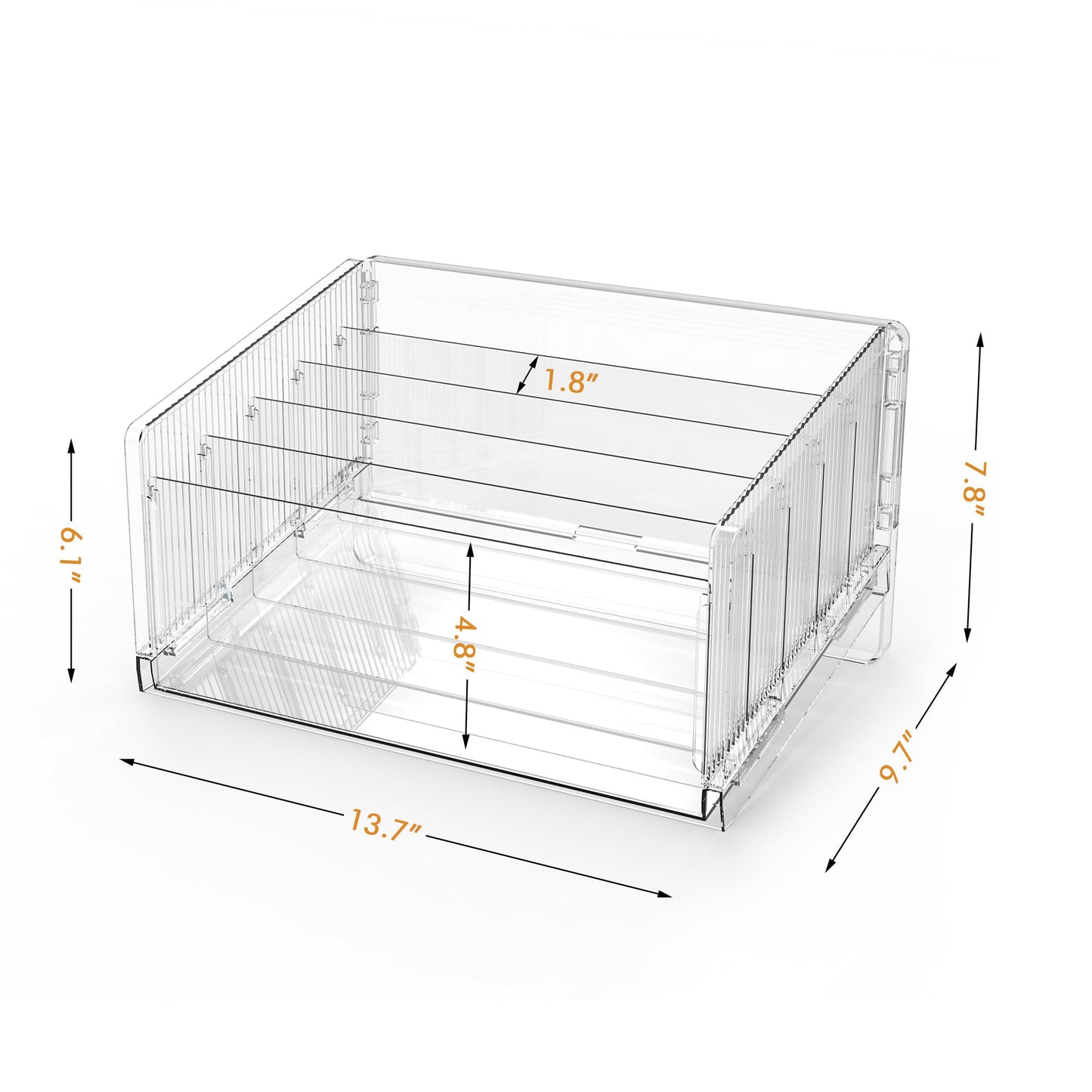 Cuukie File Sorter Organizer, 5 Sections Acrylic Letter Tray for Desk, Mail Organizer Letter Holder for Envelopes, Mail, Electronics 1Pack