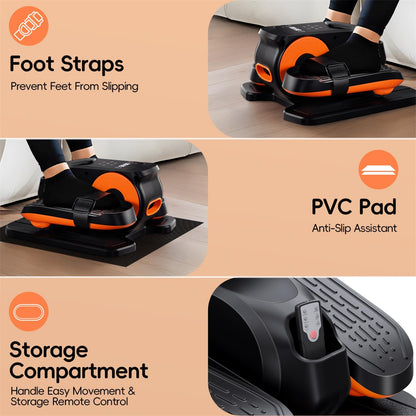 Under Desk Elliptical Machine,Foot Exerciser for Seniors Fully Assembled, Quiet & Portable Electric Seated Pedal Exerciser with Remote Control & 12 Adjustable Speeds