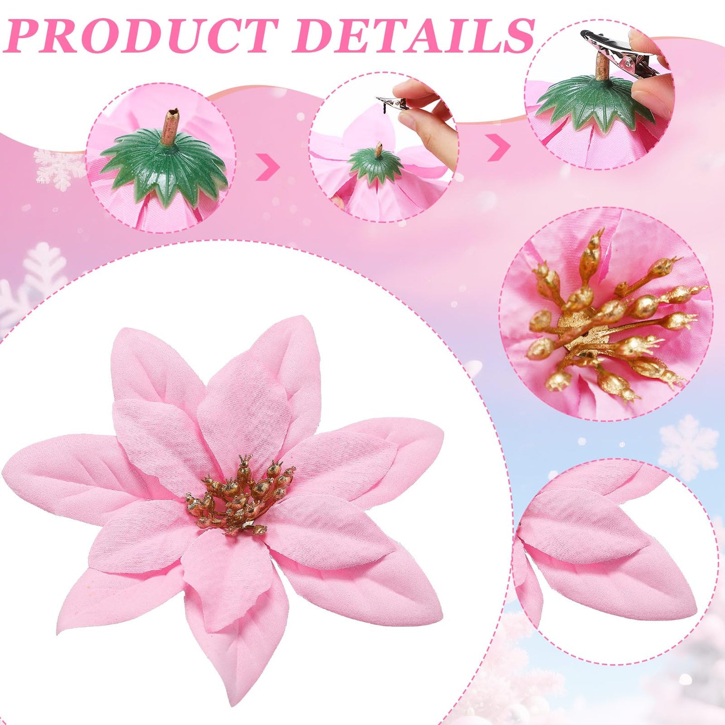 Thiccywoov 15 Pcs Spring Pastel Flowers Ornaments for Tree Spring Summer Artificial Flowers Decoration for Home Crafts Birthday Wedding Baby Shower Themed Summer Holiday Party Decoration