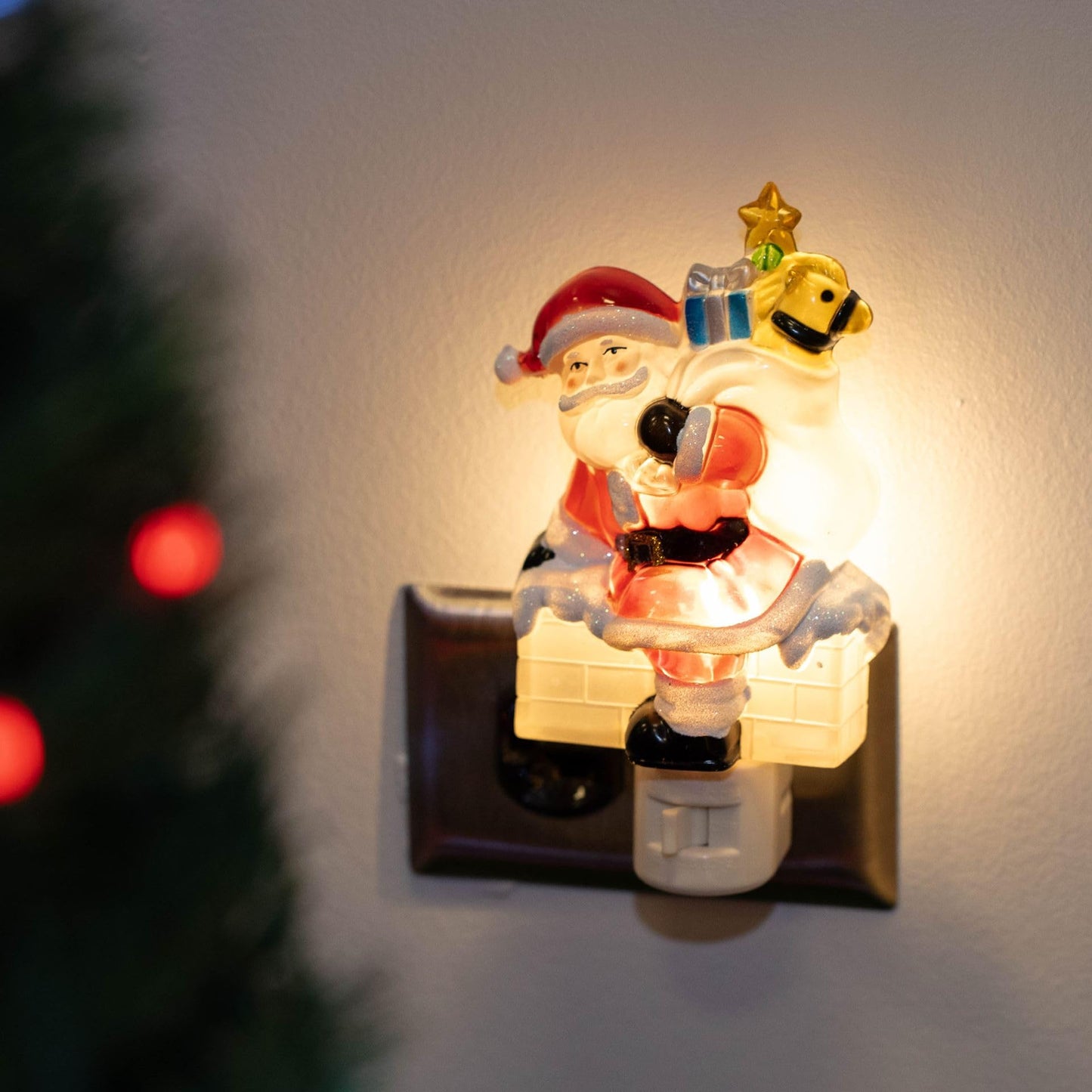 Novelty Lights LED Lamp Santa Claus Christmas Decoration Night Light with Swivel Plug