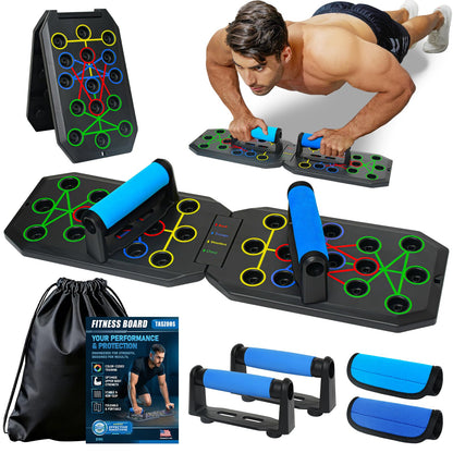 TASZOOS Portable Push Up Board - 20 in 1 Foldable Pushup Board Fitness - Push Up Bar at Home Gym - Strength Training Equipment for Men and Women