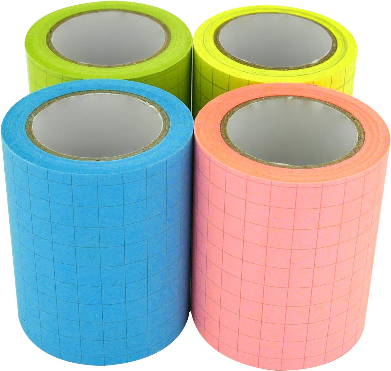 4A Full Adhesive Sticky Notes, 4 Refill Sticky Rolls, Grid Lines, 2 x 315 Inches, Colorful Graph Sticky Notes for Notebook, Office, Home