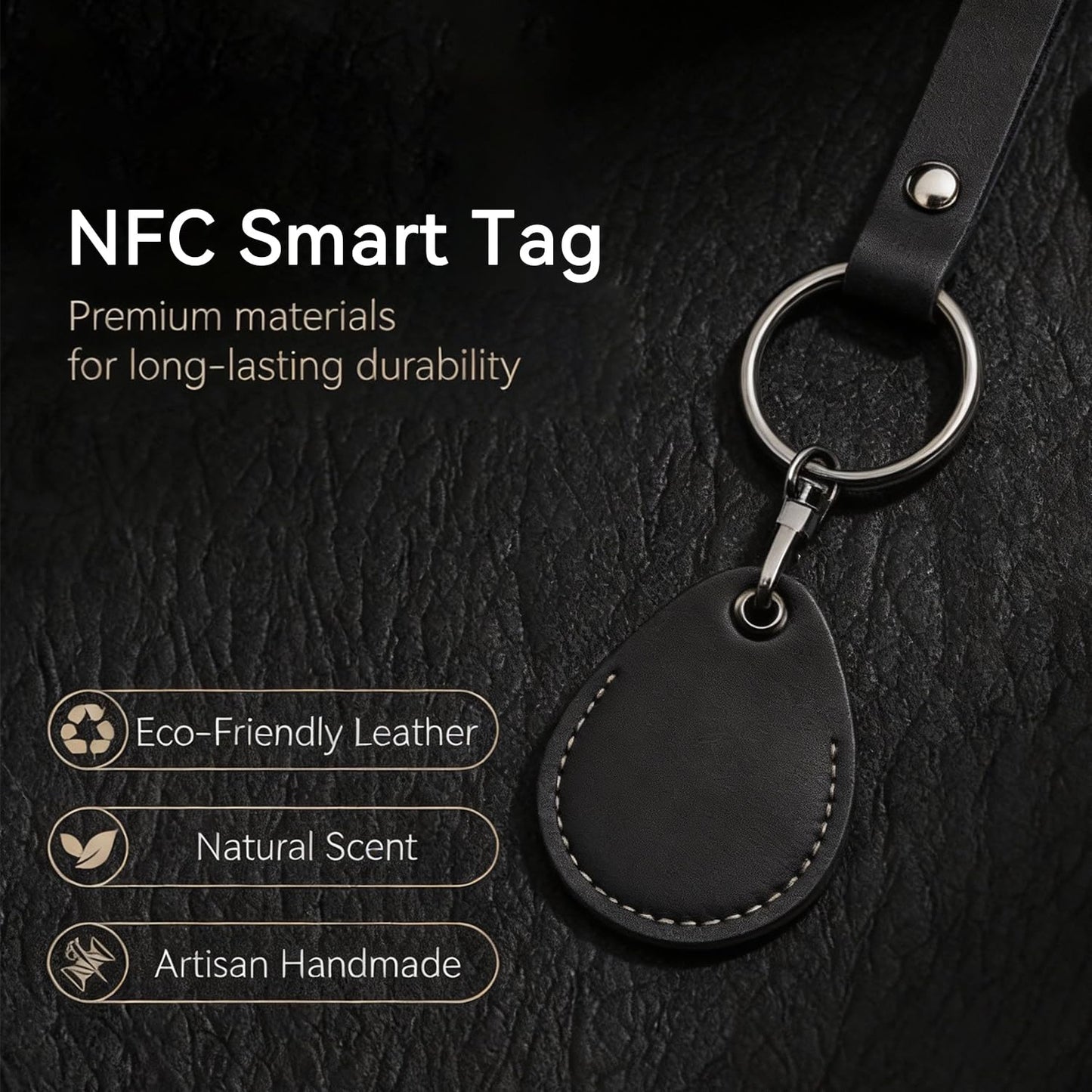Temvue RFID Key Fob Holder, Access Card Key Chains, NFC Smart Key Tag Protector, Common Key Fob Cover(Black)
