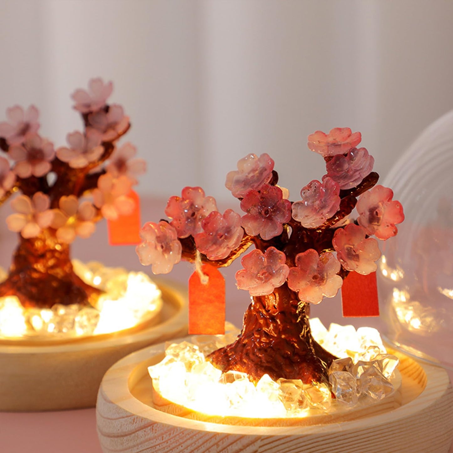 Richaa Pretty Cherry Blossom Lamps Flower Night Light Cute Bedroom Decor Unique Gifts for Women - Battery Powered (not Included)