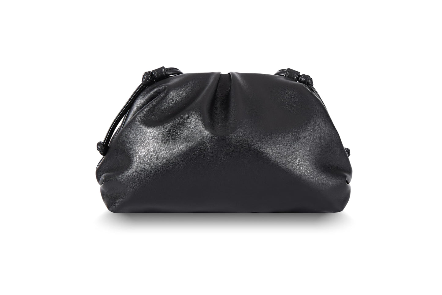 BRYCTSISEN Elegant Vegan Leather Clutch Bag for Women Dressy Pleated Cloud Dumpling Purse Super Soft PU Evening Handbag (Black, Small)