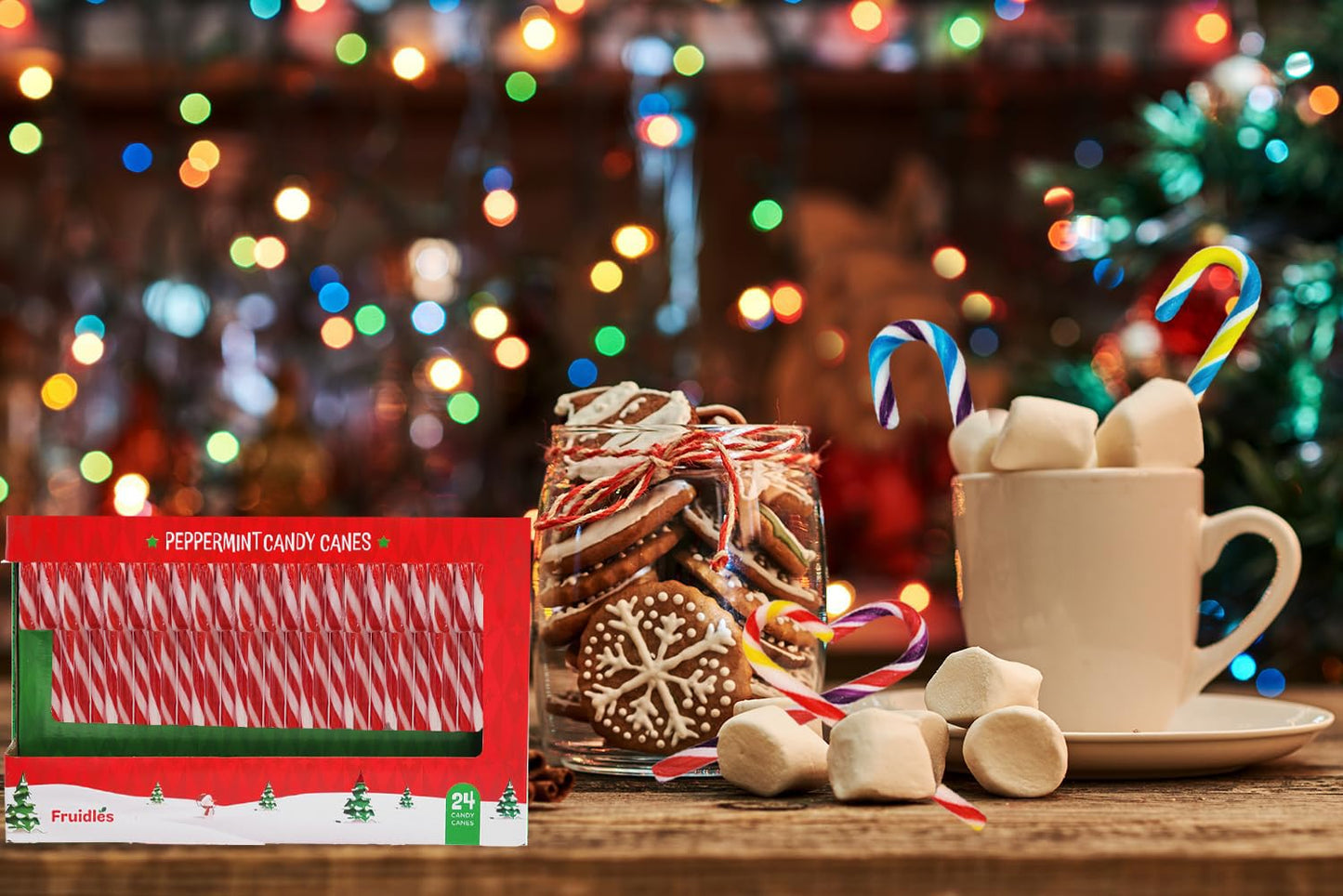 Fruidles 12-Pack Christmas 5 Inch Candy Canes Suckers, Peppermint Flavor, Individually Wrapped (12-Pack)