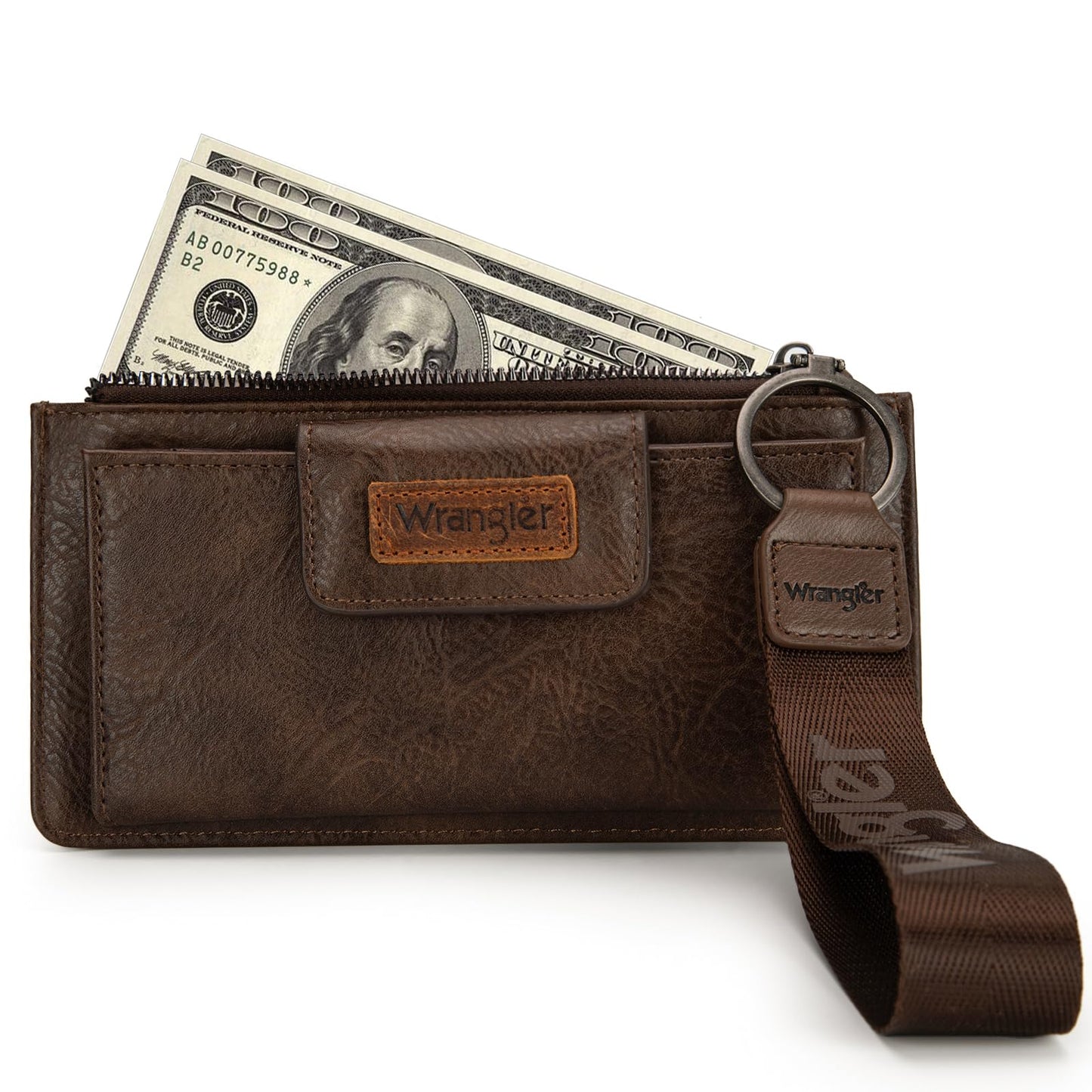 Montana West X Wrangler Minimalist Wallet Women Card Cases & Money Organizers Wristlet with Wallet Large Clutch with Coin Purse Smooth Zipper and Rfid Lining