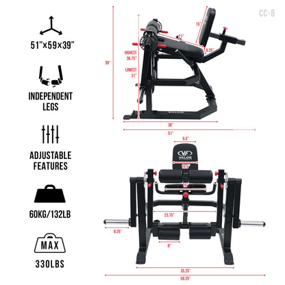 Valor Fitness Leg Extension and Curl Machine – Commercial Grade Plate Loaded Quad & Hamstring Trainer, Adjustable Dual Sundial with 15 Positions, Home Gym Strength Training Equipment