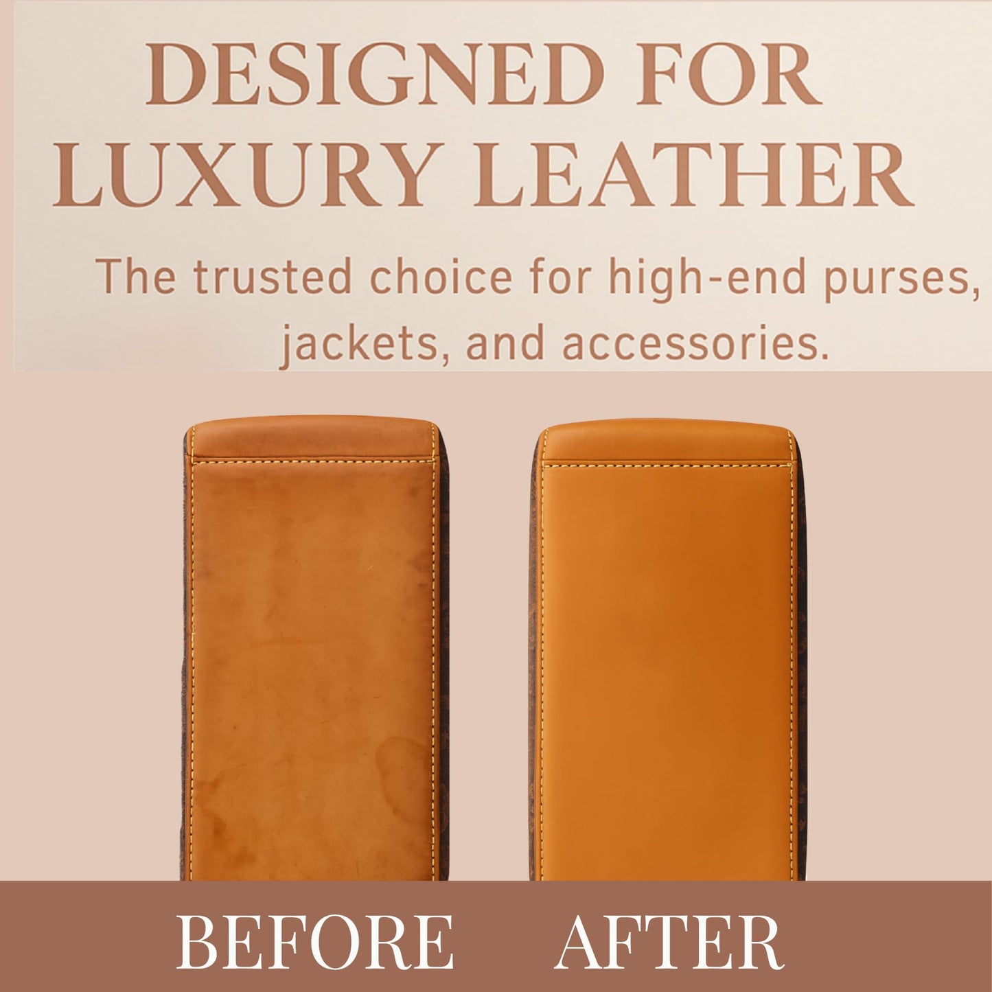 Leather Purse Cleaner & Conditioner Kit – 4pc Set with 4oz Cleaner, 4oz Conditioner, Microfiber Cloth & Applicator Sponge – Leather Bag & Handbag Care for Luxury Purses & Designer Bags