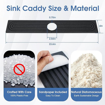 24 Inch Kitchen Sink Splash Guard, Sink Splash Guard Behind Faucet, Silicone