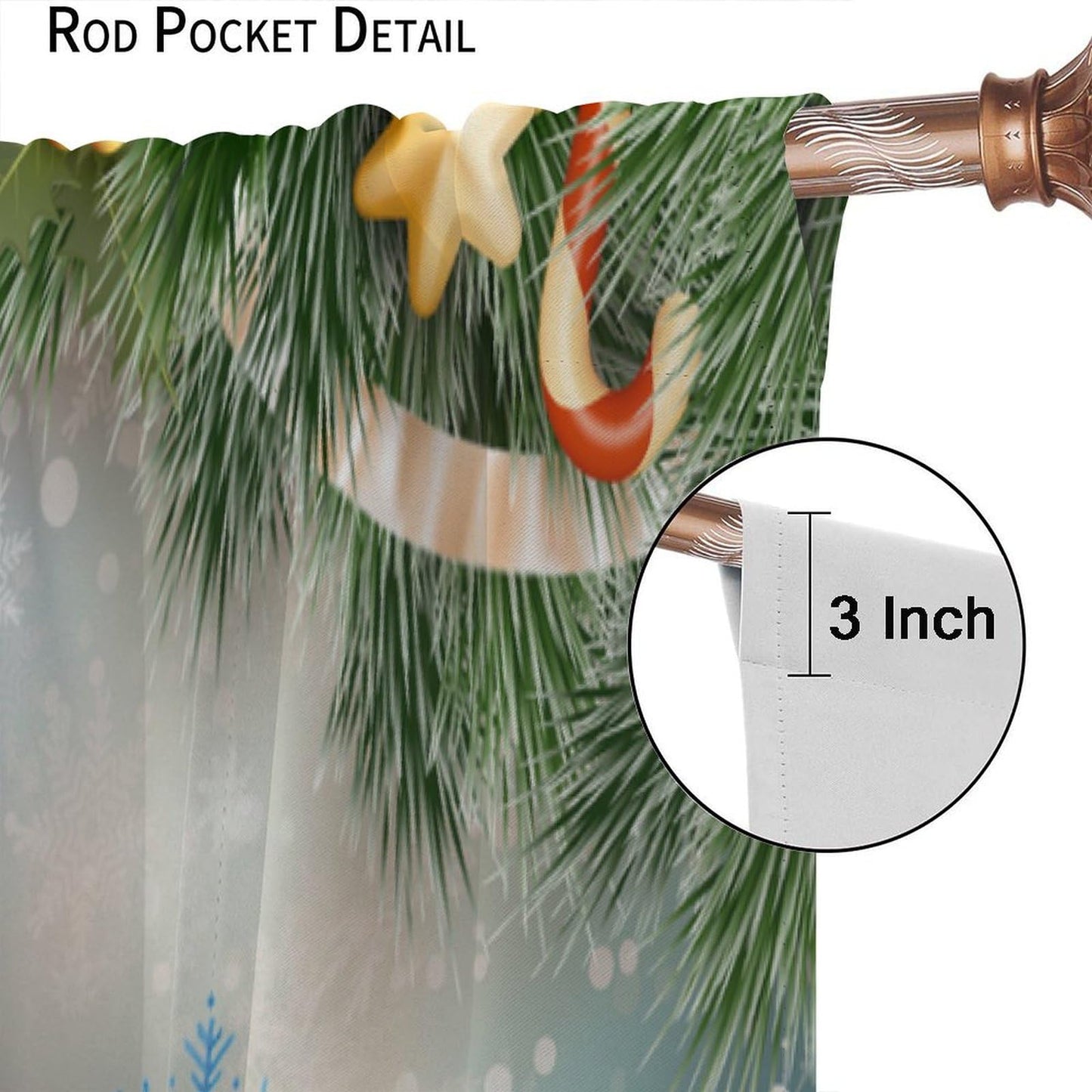 FengMingRui Christmas Curtain Christmas Happy Holidays Winter Snowflake Holiday Christmas Snowman Decor Window Treatment Bedroom Living Room Decor Window Drapes 42" W X 45" L