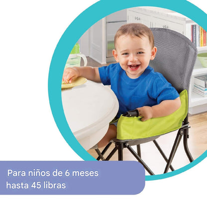 Summer Infant Pop ‘n Sit Portable Highchair, Green - Portable Highchair for Indoor/Outdoor Dining – Space Saver High Chair with Fast, Easy, Compact Fold, for 6 Months – 45 Pounds
