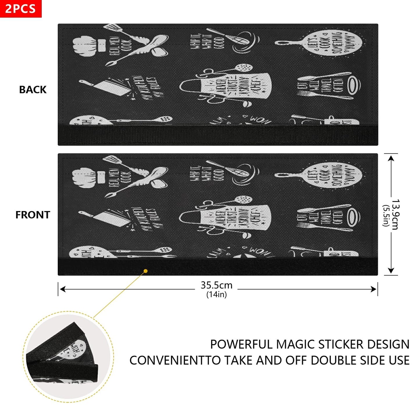 Kitchenware Cook Refrigerator Door Handle Covers Never Trust A Skinny Chef Kitchen Appliances Gloves For Microwave Dishwasher Fridge Door Cloth Protector 2pcs